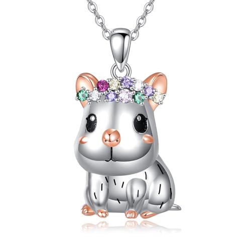 JERWLI Capybara-Geschenke 925er Sterlingsilber Capybara-Halskette für Frauen von JERWLI