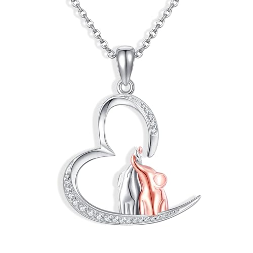 JERWLI Elefantenkette für Damen, 925er Sterlingsilber, Elefantenanhänger, Schmuck, Geschenk für Frauen von JERWLI