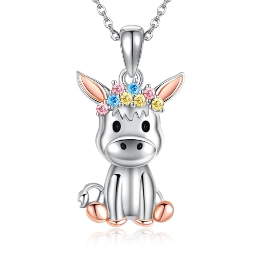 JERWLI Esel-Halskette aus 925er Sterlingsilber mit Tieranhänger – ein Geschenk für Eselbesitzerinnen von JERWLI