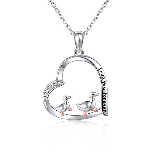 JERWLI Gans Halskette 925 Sterling Silber Gans Anhänger Schmuck Geschenke für Frauen Mädchen JERWLI Gans Halskette 925 Sterling Silber Gans Anhänger Schmuck Geschenke für Frauen Mädchen von JERWLI