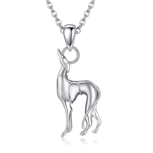 JERWLI Greyhound Halskette 925 Sterling Silber Greyhound Schmuck Greyhound Geschenke Greyhound Halskette für Mädchen Frauen Hund Halskette Hund Schmuck Haustier Geschenke (Greyhound) von JERWLI
