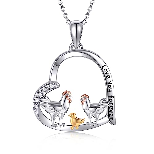 JERWLI Hühner Halskette 925 Sterling Silber Hühner Kette Anhänger Schmuck Geschenke für Frauen und Mädchen JERWLI Hühner Halskette 925 Sterling Silber Hühner Kette Anhänger Schmuck Geschenke für Frauen und Mädchen von JERWLI