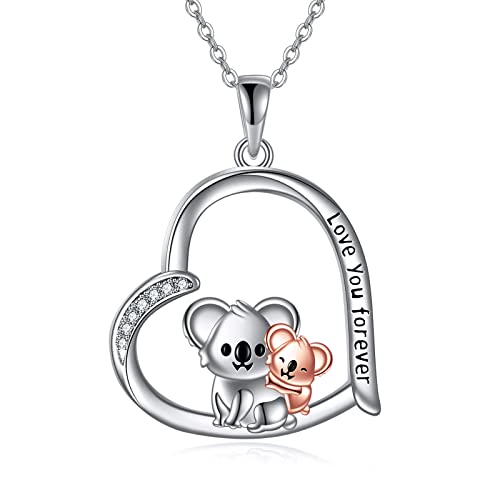 JERWLI Koala Halskette 925 Sterling Silber Koala Anhänger Schmuck Geschenke für Frauen Mädchen von JERWLI