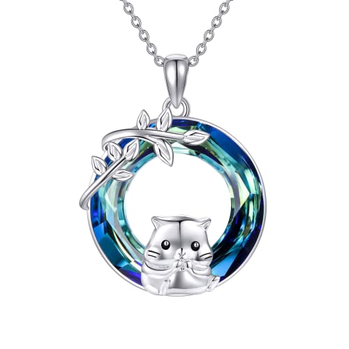 JERWLI Meerschweinchen Halskette 925 Sterling Silber Meerschweinchen Kette Schmuck Geschenk für Damen und Mädchen von JERWLI