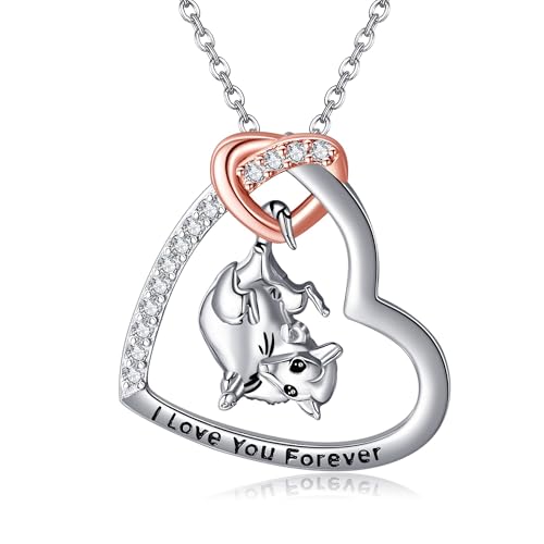 JERWLI Opossum Geschenke Opossum Halskette S925 Sterling Silber Opossum Anhänger Herz Opossum Halsketten süßer Tier Schmuck für Frauen Damen Opossum Liebhaber JERWLI Opossum Geschenke Opossum Halskette S925 Sterling Silber Opossum Anhänger Herz Opossum Halsketten süßer Tier Schmuck für Frauen Damen Opossum Liebhaber von JERWLI