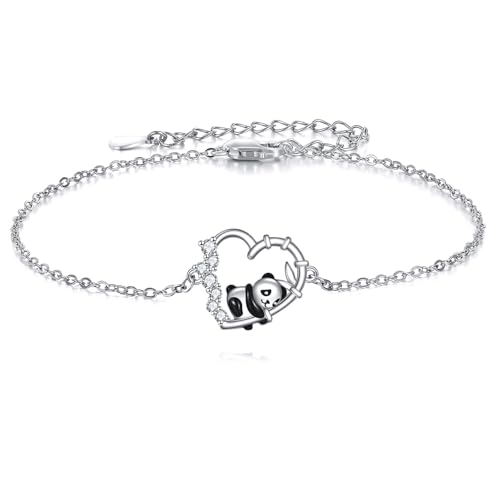 JERWLI Panda-Armband für Damen, 925er Sterlingsilber, niedliches Armband, Panda-Schmuck, Geschenk für Verliebte von JERWLI