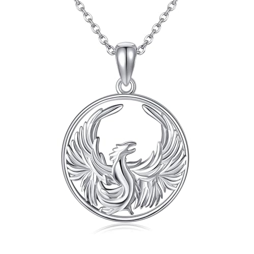 JERWLI Phoenix Halskette 925 Sterling Silber Phoenix Anhänger Schmuck Geschenke für Frauen Mädchen von JERWLI