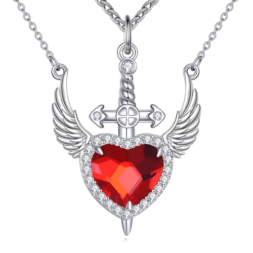 S925 Sterling Silber Herz und Schwert Halsketten Dolch passende Paare Anhänger Halskette Versprechen Schmuck für ihn und sie beste Freunde Valentinstags geschenke S925 Sterling Silber Herz und Schwert Halsketten Dolch passende Paare Anhänger Halskette Versprechen Schmuck für ihn und sie beste Freunde Valentinstags geschenke von JERWLI
