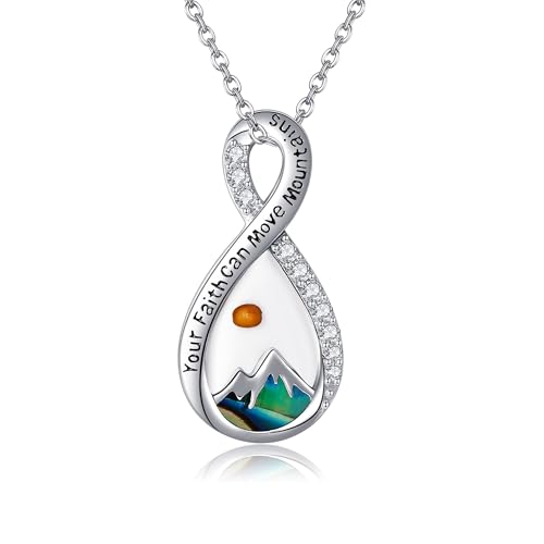 JERWLI Senf Samen Halskette 925 Sterling Silber Senf Samen Anhänger Halsketten Inspiration Schmuck Geschenke für Frauen Mädchen von JERWLI