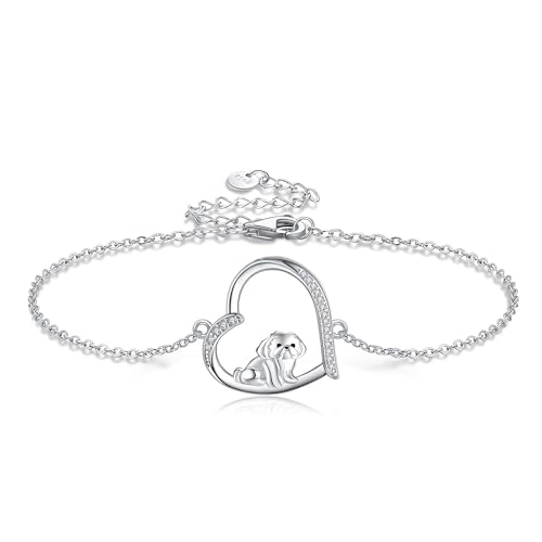 JERWLI Shih Tzu Armband 925 Sterling Silber Schmuck für Frauen Shih Tzu Hunde Liebhaber von JERWLI