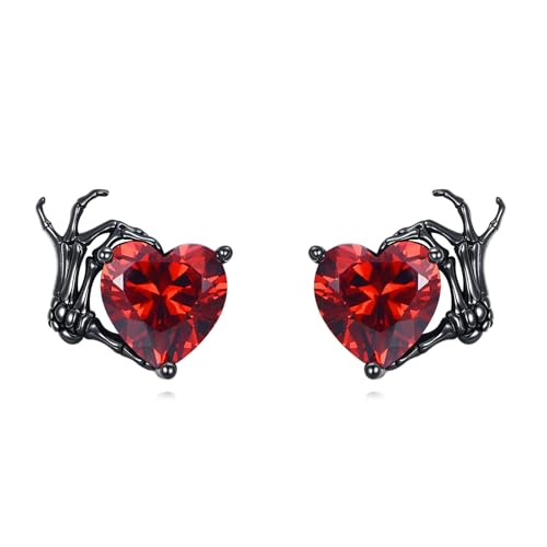 JERWLI Skeletthand-Ohrringe 925er Sterlingsilber, schwarzer Totenkopf Halloween-Ohrstecker Gothic-Schmuck Geschenke für Damen und Herren JERWLI Skeletthand-Ohrringe 925er Sterlingsilber, schwarzer Totenkopf Halloween-Ohrstecker Gothic-Schmuck Geschenke für Damen und Herren von JERWLI