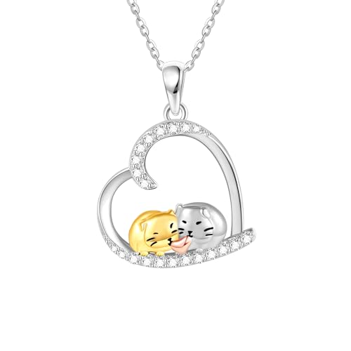 JERWLI Meerschweinchen Anhänger Halskette S925 Sterling Silber Süßes Hamster Halskette Schmuck für Frauen Geschenk für Meerschweinchenliebhaber von JERWLI