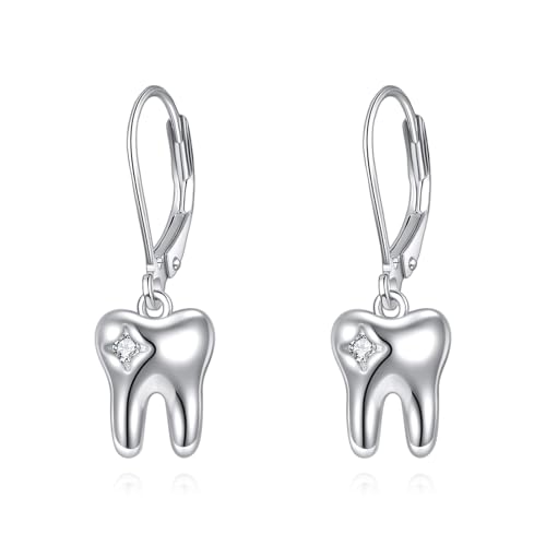 JERWLI Zahnschmuck-Ohrringe aus 925er Sterlingsilber Zahnschmuck Geschenke für Zahnmedizinstudenten und Zahnassistenten JERWLI Zahnschmuck-Ohrringe aus 925er Sterlingsilber Zahnschmuck Geschenke für Zahnmedizinstudenten und Zahnassistenten von JERWLI