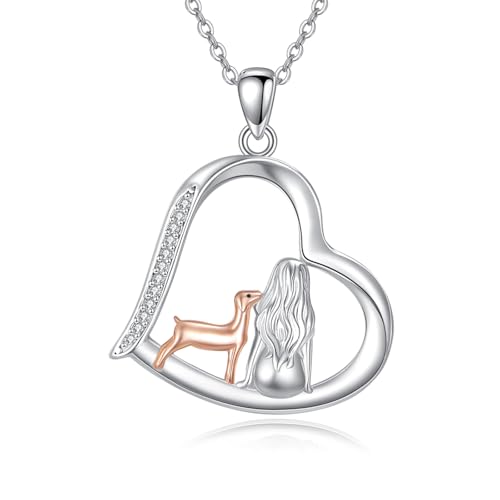 JERWLI Ziegenkette 925er Sterlingsilber Freundschaftsanhänger Ziegenschmuck Geschenke für Frauen von JERWLI