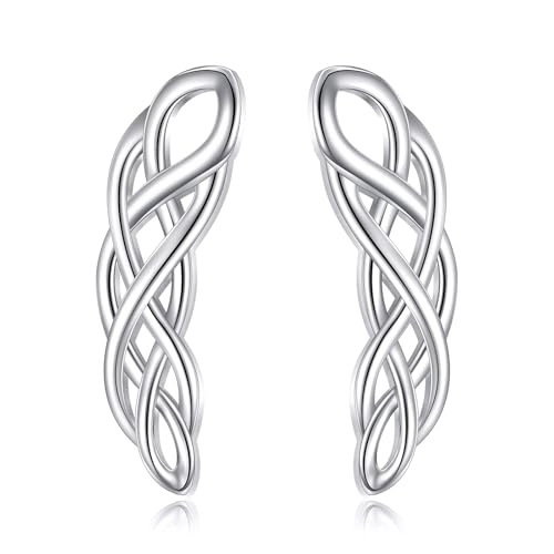 Ohrkletterer-Ohrringe für Damen 925er Sterlingsilber filigrane keltische Ohrringe keltischer Filigranschmuck Geschenke für Damen von JERWLI
