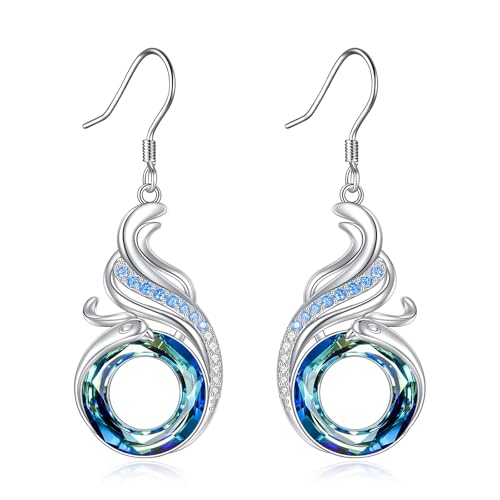 Phönix-Kristall-Ohrringe aus 925 Sterling Silber, Phönix-Schmuck, Kristall-Ohrringe, Geschenke für Frauen und Liebhaber. von JERWLI
