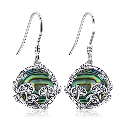 Pilz Ohrringe Sterling Silber Pilz Ohrringe Abalone Shell Pilz Schmuck Pilz Geschenke für Frauen Mädchen von JERWLI