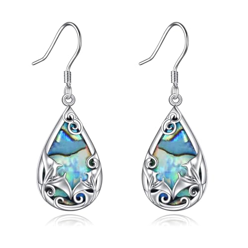 Rochen-Ohrringe, Sterling-Silber, Rochen-Ohrringe, Abalone-Muschel, Mantarochen-Schmuck für Frauen und Mädchen, Geschenke für Meeresliebhaber von JERWLI