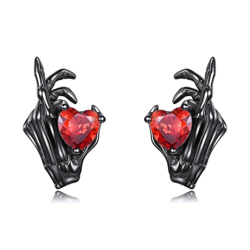 Skelett-Hand-Ohrringe aus 925 Sterling Silber, Schädel-Ohrringe, Halloween Steckohrringe, Gothic Schmuckgeschenke für Frauen und Männer. von JERWLI