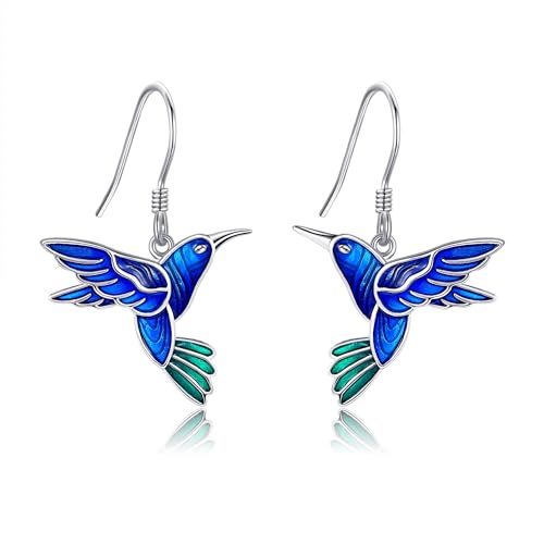 Sterling Silber Kolibri Dangle Ohrringe 925 Silber Kolibri Tropfen Ohrstecker Schmuck Geschenk Für Frauen Mädchen von JERWLI