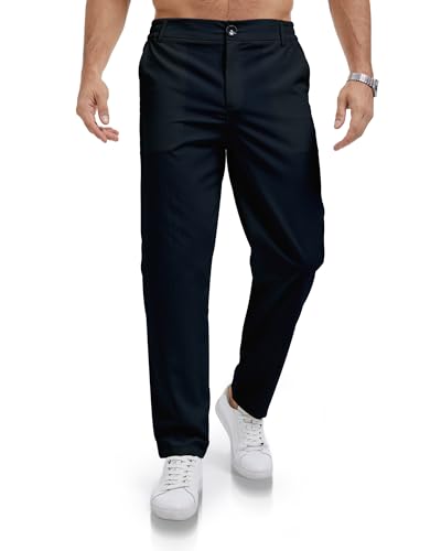JESDM Chino Hose Herren Slim Fit Freizeithose Männer Hosen Stretch Elastische Taille Marine L von JESDM
