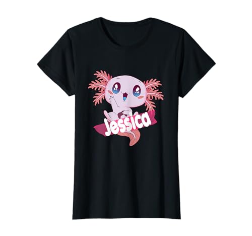 JESSICA - Schöner Mädchen Name mit süßem AXOLOTL T-Shirt von JESSICA Tochter Enkel Geburtstag Geschenkideen