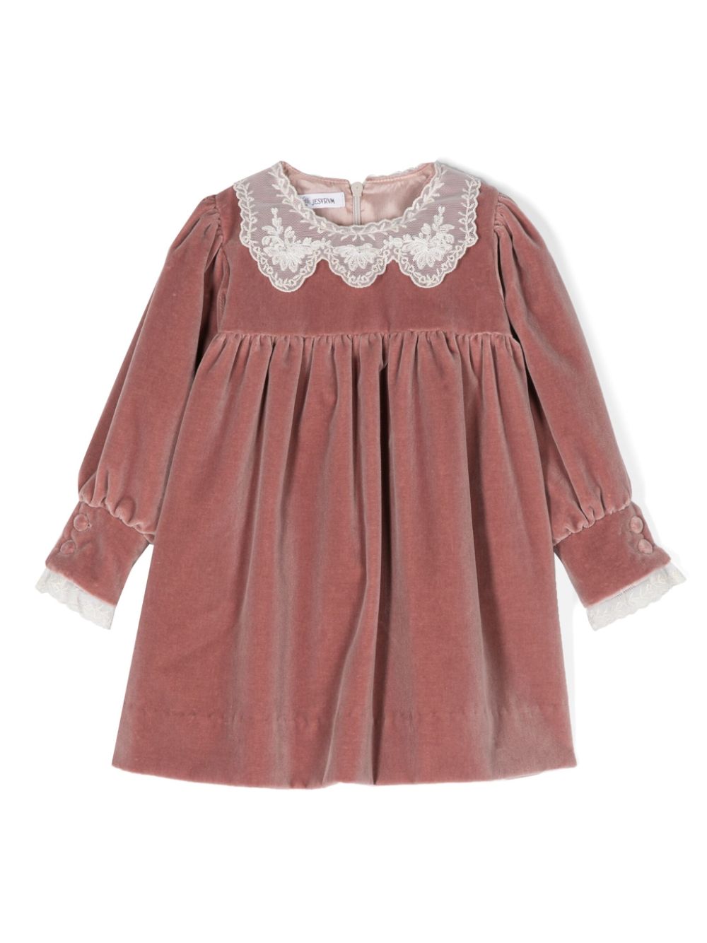 JESURUM BABY Kleid aus Samt mit Spitzendetail - Rosa von JESURUM BABY