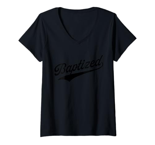Damen Baptized T-Shirt mit V-Ausschnitt von JESUS IS KING