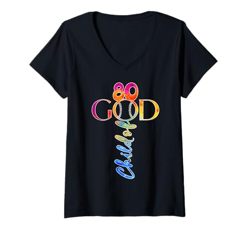 Damen JESUS 80 YEARS CHILD OF GOD BASEBALL 80. GEBURTSTAG T-Shirt mit V-Ausschnitt Damen JESUS 80 YEARS CHILD OF GOD BASEBALL 80. GEBURTSTAG T-Shirt mit V-Ausschnitt von JESUS LOVES BASEBALL BIRTHDAY DESIGNS & OUTFITS
