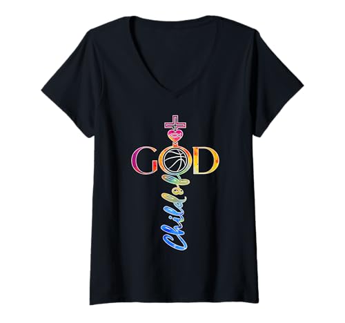 Damen RELIGIÖS JESUS BASKETBALL CHILD OF GOD BASKETBALL T-Shirt mit V-Ausschnitt Damen RELIGIÖS JESUS BASKETBALL CHILD OF GOD BASKETBALL T-Shirt mit V-Ausschnitt von JESUS LOVES BASKETBALL DESIGNS & OUTFITS