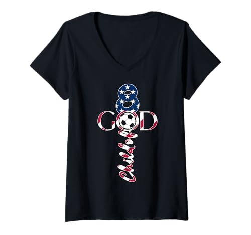 Damen JESUS 8 YEARS CHILD OF GOD FUßBALL 8. GEBURTSTAG T-Shirt mit V-Ausschnitt Damen JESUS 8 YEARS CHILD OF GOD FUßBALL 8. GEBURTSTAG T-Shirt mit V-Ausschnitt von JESUS LOVES SOCCER BIRTHDAY DESIGNS AND OUTFITS