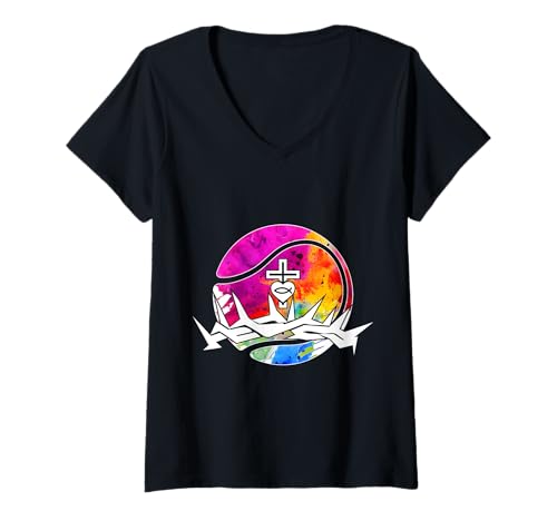 Damen RELIGIÖS Jesus Tennis CHRISTLICH Gott Tennis T-Shirt mit V-Ausschnitt Damen RELIGIÖS Jesus Tennis CHRISTLICH Gott Tennis T-Shirt mit V-Ausschnitt von JESUS LOVES TENNIS DESIGNS & OUTFITS