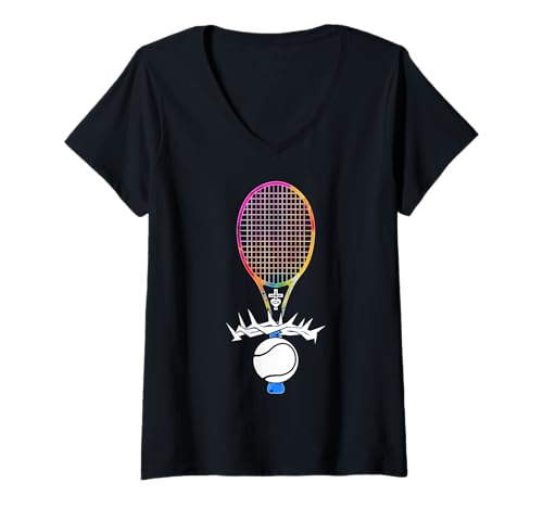 Damen RELIGIÖS Jesus Tennis CHRISTLICH Gott Tennis T-Shirt mit V-Ausschnitt Damen RELIGIÖS Jesus Tennis CHRISTLICH Gott Tennis T-Shirt mit V-Ausschnitt von JESUS LOVES TENNIS DESIGNS & OUTFITS