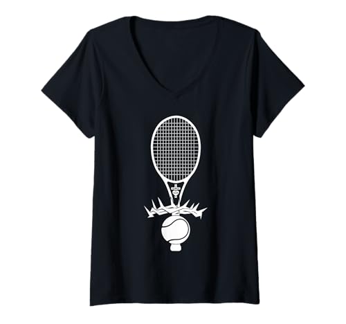 Damen RELIGIÖS Jesus Tennis Christ Gott Tennis T-Shirt mit V-Ausschnitt Damen RELIGIÖS Jesus Tennis Christ Gott Tennis T-Shirt mit V-Ausschnitt von JESUS LOVES TENNIS DESIGNS & OUTFITS