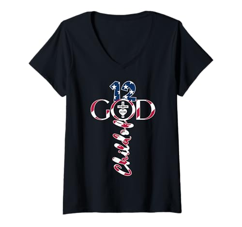 Damen GOTT 12 JAHRE JESUS 12. GEBURTSTAG T-Shirt mit V-Ausschnitt Damen GOTT 12 JAHRE JESUS 12. GEBURTSTAG T-Shirt mit V-Ausschnitt von JESUS LOVES YOU BIRTHDAY DESIGNS & OUTFITS