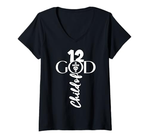 Damen GOTT 12 JAHRE JESUS 12. GEBURTSTAG T-Shirt mit V-Ausschnitt Damen GOTT 12 JAHRE JESUS 12. GEBURTSTAG T-Shirt mit V-Ausschnitt von JESUS LOVES YOU BIRTHDAY DESIGNS & OUTFITS