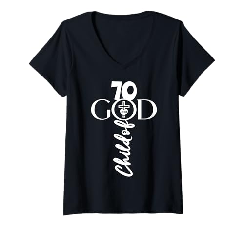 Damen GOTT 70 JAHRE JESUS 70. GEBURTSTAG T-Shirt mit V-Ausschnitt Damen GOTT 70 JAHRE JESUS 70. GEBURTSTAG T-Shirt mit V-Ausschnitt von JESUS LOVES YOU BIRTHDAY DESIGNS & OUTFITS