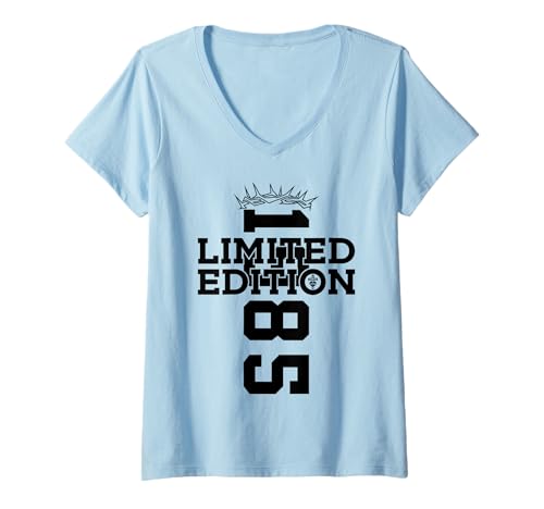 Damen RELIGIÖS Limited Edition 1985 Jesus 40. Geburtstag T-Shirt mit V-Ausschnitt von JESUS LOVES YOU BIRTHDAY DESIGNS & OUTFITS