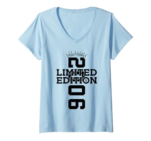 Damen RELIGIÖS Limited Edition 2006 Jesus 19. Geburtstag T-Shirt mit V-Ausschnitt von JESUS LOVES YOU BIRTHDAY DESIGNS & OUTFITS