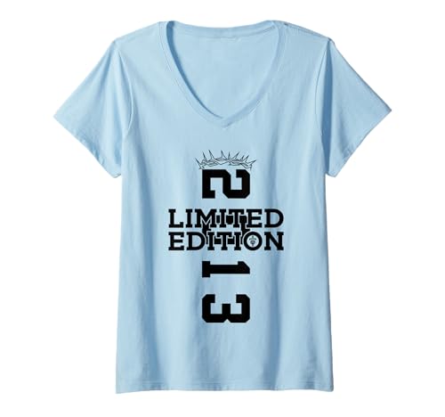 Damen RELIGIÖS Limited Edition 2013 Jesus 12. Geburtstag T-Shirt mit V-Ausschnitt von JESUS LOVES YOU BIRTHDAY DESIGNS & OUTFITS