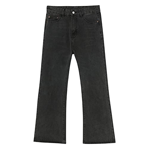Slim Fit Vintage Bell Jeans für Herren Klassische Retro 60er 70er Flared Denim Pants Comfort Washed Disco Jeanshose (Grau,L) von JEShifangjiusu