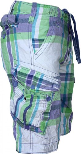 Jet Lag Cargo Shorts Robben Purple Green Check, Größe:W31 von Jet Lag