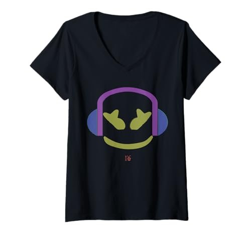 Damen DJ Mallow Angry Face – Hellviolett T-Shirt mit V-Ausschnitt von JETC-33