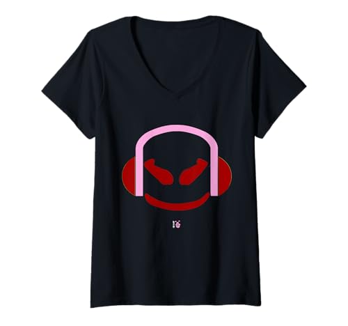 Damen Lustiges DJ Mallow's AngryFace Pink/Rot T-Shirt mit V-Ausschnitt Damen Lustiges DJ Mallow's AngryFace Pink/Rot T-Shirt mit V-Ausschnitt von JETC-33