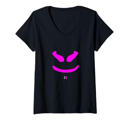 Damen Lustiges Mallow's SmilingFace Fucsia T-Shirt mit V-Ausschnitt Damen Lustiges Mallow's SmilingFace Fucsia T-Shirt mit V-Ausschnitt von JETC-33