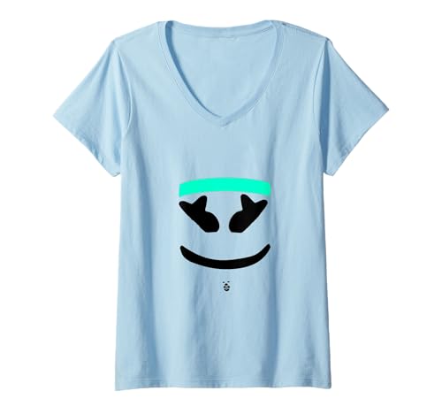 Damen Lustiges Marshmallow-Gesicht mit Schwitzband T-Shirt mit V-Ausschnitt von JETC-33