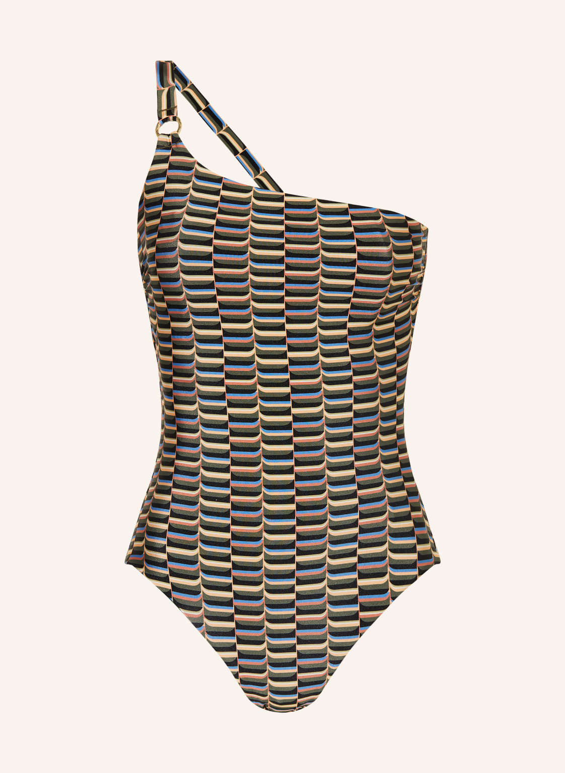 Jets Australia One-Shoulder-Badeanzug Urban Geo gruen von JETS Australia