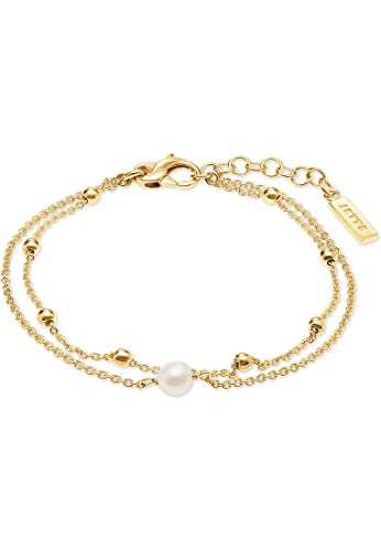 JETTE Damen-Armband 925er Silber Süßwasserperle One Size, Gelbgold 32021990 von JETTE