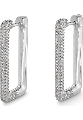 JETTE Damen-Creolen 925er Silber 322 Zirkonia One Size, Silber 32018378 von JETTE