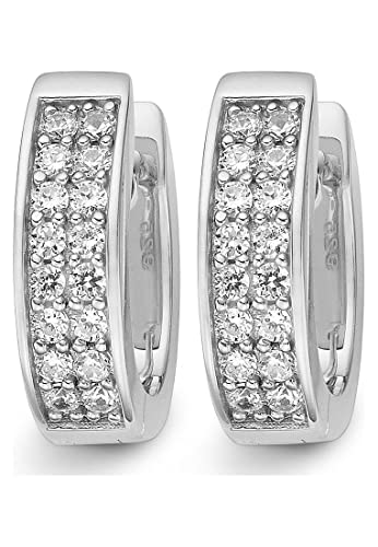JETTE Damen-Creolen 925er Silber rhodiniert 32 Zirkonia One Size 86734877 von JETTE